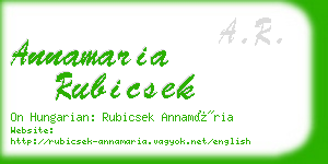 annamaria rubicsek business card